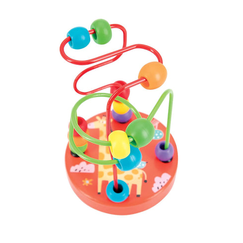 Nuby Colorful Mini Wooden Bead Maze Roller Coaster, Early Educational Toy