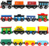 Wondertoys Wooden Train Set 16 PCS Train Toys Magnetic Set Includes Storage