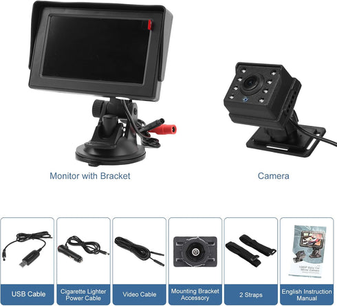 ZDAGELD 4.3" 1080P 150 360 Setup, 2 Baby Car Mirror for Back Seat Camera, Car Seat Mirror Baby Rear Facing Monitor