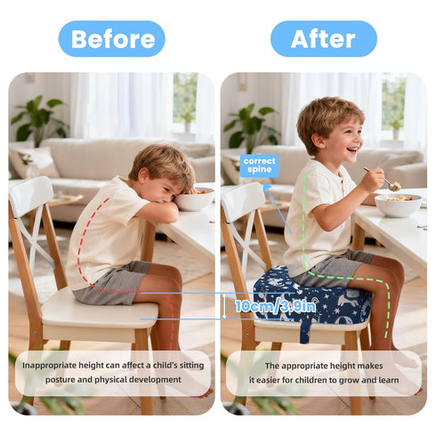 omedecal 4" Toddler Booster Seat for Dining Table Kitchen Chair, Kids Booster Seat with Non-Slip Bottom and Adjustable