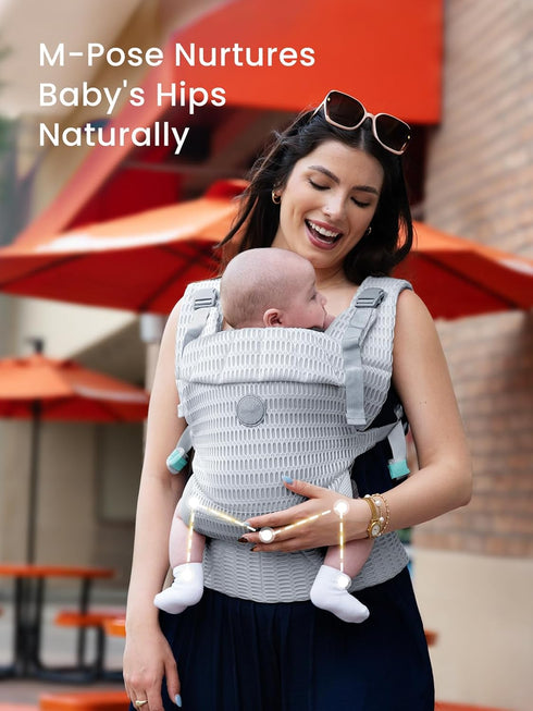 (7-44lbs), Cozy GROWNSY Baby Carrier Newborn to Toddler Ergonomic & Wraps Carrier with One-Click Buckle, Head Support
