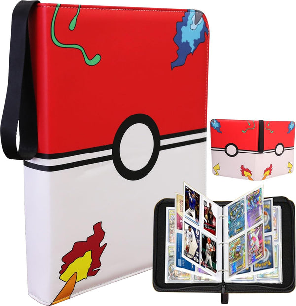 Deluxe Trading Card Binder, Premium 4-Pocket Album with 400 Side Loading Pockets, Ideal for Card Enthusiasts