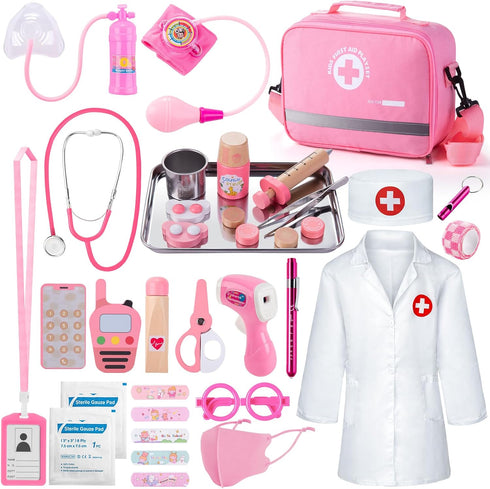 Sundaymot Doctor Kit for Girls, 34 Pcs Doctor kit for Toddlers 3-5