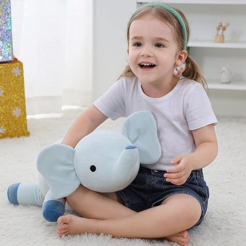 Weighted Stuffed Animals - 4.2Lb Weighted Elephant Plush - 24in Giant Throw Pillow Soft Plushie Doll Toy Gifts