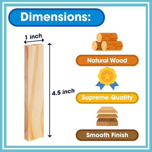 Set 200-Piece Wooden Building Blocks - Plank Block Construction Toys, STEM Educational Wood Toy for Kids and Toddlers