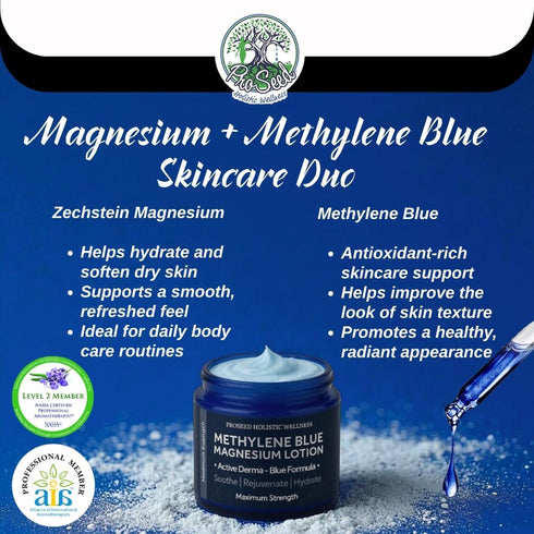 2 oz ProSeed Magnesium Lotion with Methylene Blue Hydrating Face & Body Moisturizer with Yarrow, Turmeric, Chamomile