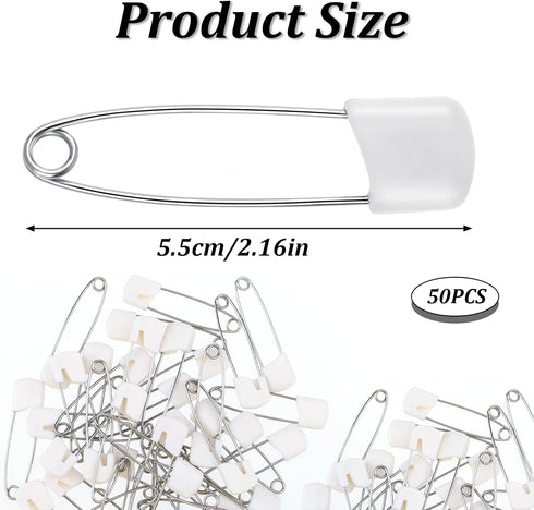 Giantree 50 Steel(5.5CM) Pcs Safety Pins, Safety Pins for Clothes, Baby Safety Pin, Diaper Pins Stainless Steel