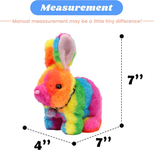 Hopearl Hopping Rabbit with Bell Interactive Electronic Pet Plush Bunny Toy with Sounds and Movements, Animated Walking