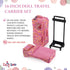 14 Inch Backpack 14" 15" Emily Rose Doll Travel Carrier - Pink Hearts Design with Wheeled Trolley, Removable Bed
