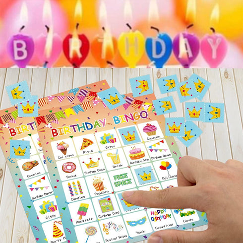Fancy Land Birthday Bingo Game for Kids, 24 Players, Birthday Party Supplies
