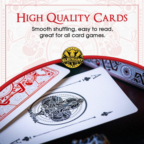 Infinitum Ghost Playing Cards - White & Red Deck with FREE Card Game eBook - Premium Standard Size