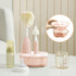 biqin Baby Bottle Brush Kit with Push-Press Bubble and Drying Rack for Bottle Cleaning, Bendable Bottle Cleaner Brush