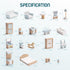 Set, 23 5 3+ ROBUD Wooden Dollhouse Furniture Pcs Dollhouse Accessories, Miniature Furniture Including Room Kits