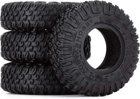 4Pcs 85mm RC Tires 1.55" Soft Rubber Terrain Wheel Tires Set Compatible with 1/10 RC Crawler Car Axial AX90069 D90 TF2 Tamiya CC01 LC70 MST JIMNY