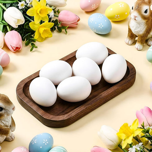 Halloscume 6 Pcs Ceramic Chicken Nesting Eggs Easter Fake Chicken Eggs for