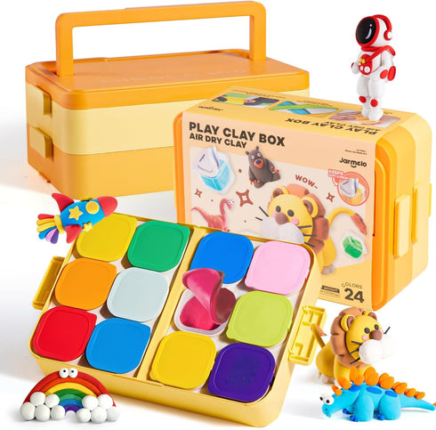 Air Dry Clay for Kids, Modeling Clay Kit with Storage Box &