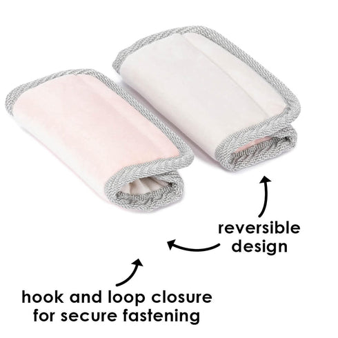 2 Pack Diono Soft Wraps Car Seat Straps, Shoulder Pads for Baby, Infant, Toddler, Reversible Soft Seat Belt Cushion