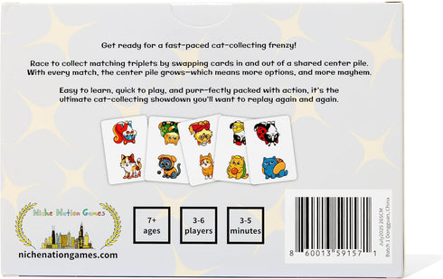 35 7+, 36 Cat Mom Fast-Paced Card Game for Cat Lovers Lively Minute Party Game for Kids, Teens & Adults Purr-FECT Cat