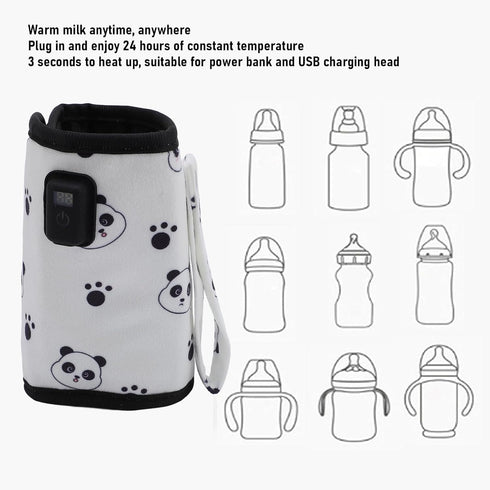 Sunisfa Baby Bottle Warmer, Fast Heat Milk Warmer with Insulation Sleeve, Accurate Temperature Display, for Outdoor