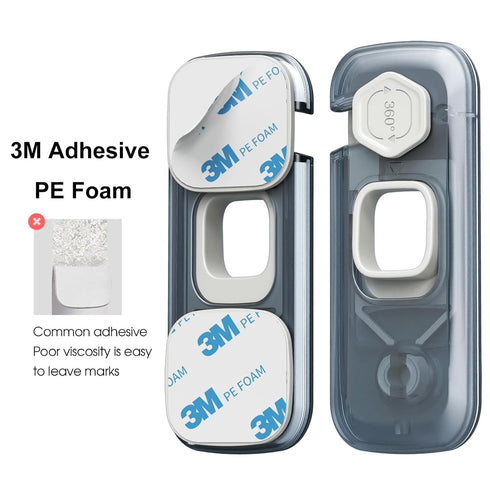 5 Pack QYESWHSR Child Proof Refrigerator Lock, Clear Adhesive Safety Locks for Kids, Baby Cabinet Locks