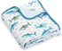 LollyBanks Baby Quilt Blanket, 100% Organic Cotton Muslin Blankets for Boys, Large