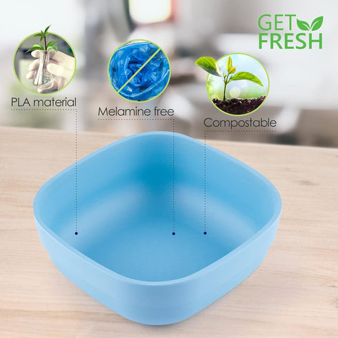 GET FRESH PLA Kids Bowls Set – 4-Pack Melamine-Free Cereal Bowls for Kids and Toddlers – BPA-Free, Microwave Safe,