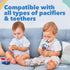 Liname 4 Pack Neutral Pacifier Clip with Teething Toy - Unisex Baby Binky Holder and Soothie Paci Clip (Blue)