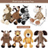 Elcoho 8 Pieces Safari Stuffed Animals Plush Jungle Animal Toys, 9.8 Inch Zoo Stuffed Animals Set for Animal Themed