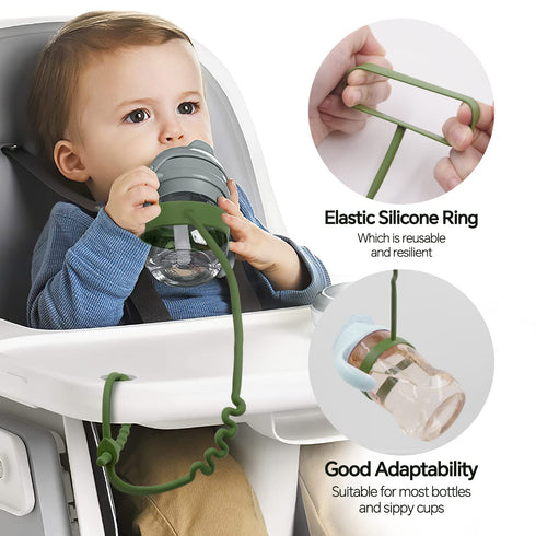 Toy Straps for Baby, 5 Pack Adjustable Silicone Straps for Baby and Sippy Cups for Strollers, High Chairs, Cribs, Car