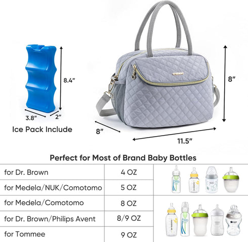 2 Pack 6 9 Oz Breastmilk Cooler Travel Bag with Wipes Dispensers & Ice - Bottle Cooler for - Breast Pump & Storage Bag