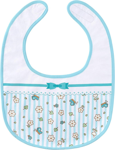 Littleforbig Cotton Waterproof Babydoll Printed Adult Bib, Pink Floral, Adjustable Velcro Closure