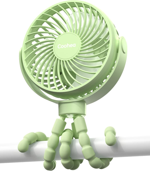 Stroller Fan Clip on Baby Fan - Quiet Small Portable USB Rechargeable Battery Operated Fan for Car Seat, Flexible