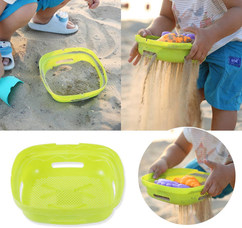 Egashow 8 Playset, 2 1 PCS Kids Foldable Pail Seabeach Sand Toys Sensory Portable Sandbox Digging Toys Including