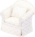 Dollhouse Sofa Chair with Ottoman, Miniature Living Room Furniture Armchair, Accessories for 6 inch Dolls, 1/12 Scale, White