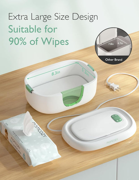 Momcozy 4 Baby Wipe Warmer, Innovative Spring Design, Large Capacity Wipes Dispenser, Fast and Even Heating, Modes