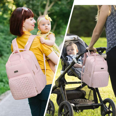 Backpack 2 30L-38L) Backpack Qualyphant Extra Large Diaper Bag - Diaper Bag for Kids Twins (Expandable - Cute Travel