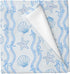 Cstdyfrv Pink Blue Coastal Baby Blankets for Boys Girls Cute Seashells Starfish Bows