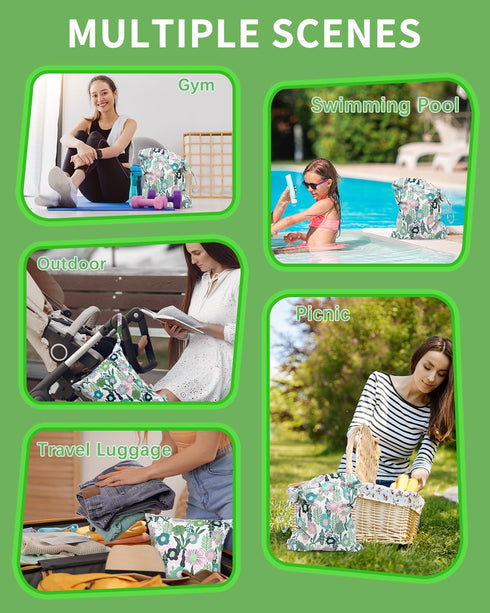 babygoal Waterproof Wet Dry Bag for Swim Diapers, Swimsuit, Travel, Beach Pool Daycare Yoga Stroller Bag, Leakproof