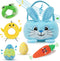 Baby's First Easter Basket Playset, 6ct Stuffed Plush Easter Basket with Bunny, Chick, Carrot, Egg, Frog Toys