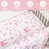 Set 4 Set Floral Crib Bedding for Girls, Pieces Pink Baby Nursery Bedding for Standard Size Crib, Including Soft