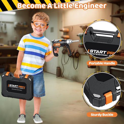 Set 41PCS Set 3,4,5,6,7,8, OCHIDO Kids Tool with Tool Box & Electronic Toy Drill, Toddler Tool Kids Construction Toys
