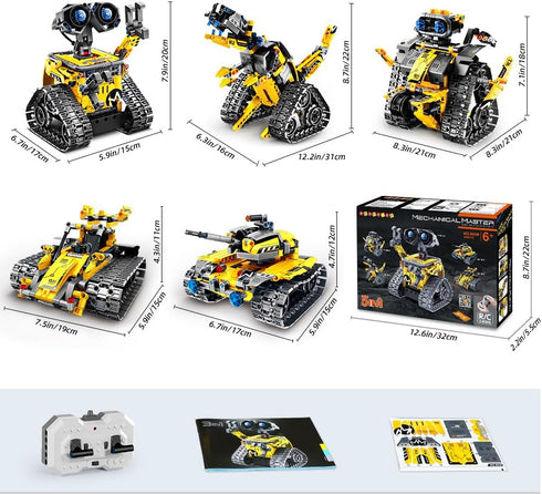 HOGOKIDS Robot Building Toys for Kids - 5 in 1 Remote & APP Controlled Building Set, STEM Toys for Boys Girls Age 6-12