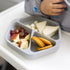 Tiny Twinkle Silicone Suction Baby Plate, Divided Dish for First Foods, Grey Plate for Self-Feeding Toddlers