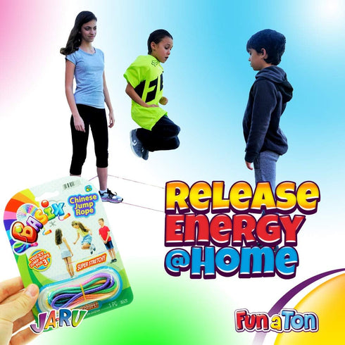 Chinese Jump Rope for Kids - 6 Ankle Skipping Ropes, Elastic Long Jump Rope for Elementary School & Playground Toys