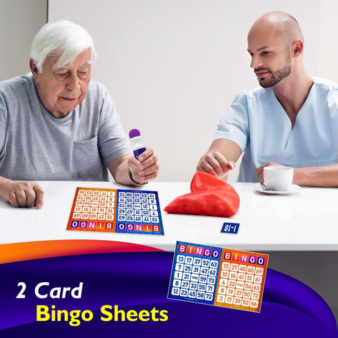 Bingo Game for Adults and Kids - Set Includes Bingo Daubers, Cards, and Calling Numbers for Family Game Night
