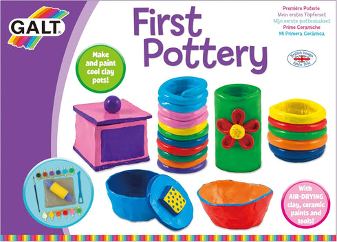 Galt Toys, First Pottery, Kids' Craft Kits, Clay and Paint Ages 6 Years Plus by Galt