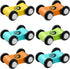 6 Pieces Wooden Mini Car Ramp Race Track Toys, Wooden Car Ramp Racer Toy Replacement Vehicle Set
