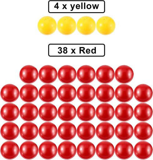 Gejoy 42 Pieces Game Replacement Marbles, 2 Sets Compatible with Hungry Hungry Hippos, 38 Red and 4 Yellow