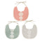 GZMM Baby Bib for Girls, Reversible Waterproof Handmade Natural Cotton Baby Drool Bib, 0-12 Months, 3 Pack