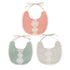 GZMM Baby Bib for Girls, Reversible Waterproof Handmade Natural Cotton Baby Drool Bib, 0-12 Months, 3 Pack